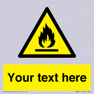 Custom flammable sign